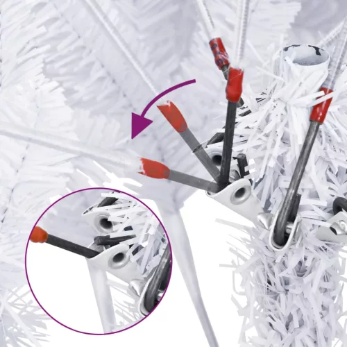 fehér csuklópántos műkarácsonyfa állvánnyal 150 cm