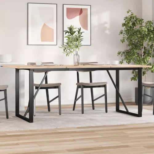  acél étkezőasztallábak O-alakú vázzal 180 x 80 x 73 cm
