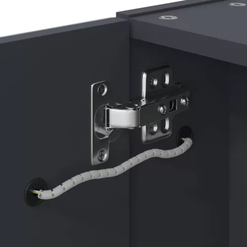  szürke tükrös fürdőszobaszekrény LED-del 45 x 13 x 52 cm