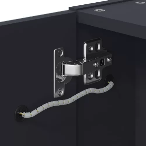  szürke tükrös fürdőszobaszekrény LED-del 60 x 13 x 52 cm