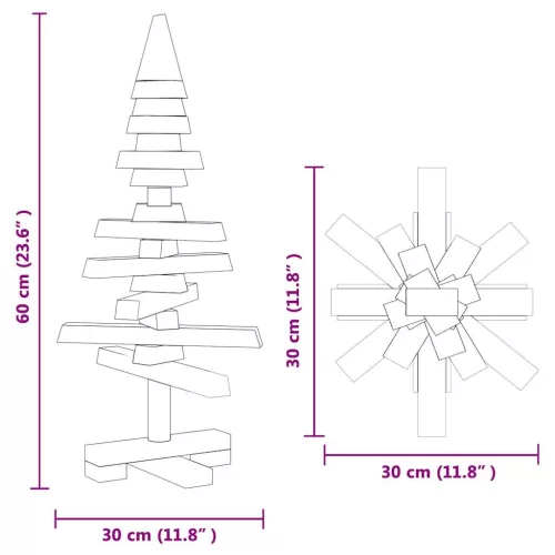 tömör fenyő karácsonyfa dekorációnak 60 cm