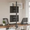  dupla fekete acél monitorállvány VESA 75/100 mm
