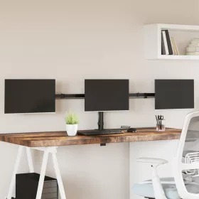  tripla fekete acél monitorállvány VESA 75/100 mm