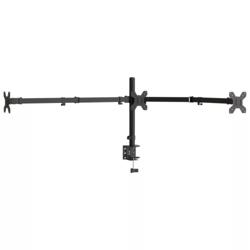  tripla fekete acél monitorállvány VESA 75/100 mm
