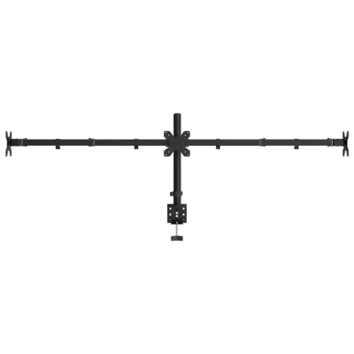 tripla fekete acél monitorállvány VESA 75/100 mm