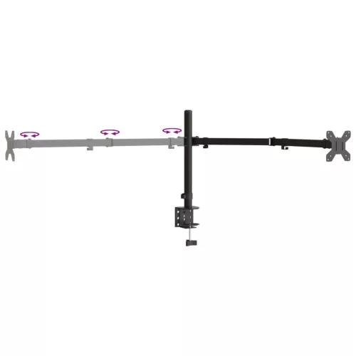  tripla fekete acél monitorállvány VESA 75/100 mm
