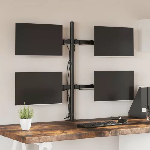  fekete acél monitorállvány VESA 75/100 mm