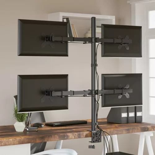  fekete acél monitorállvány VESA 75/100 mm