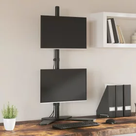  dupla fekete acél monitorállvány VESA 75/100 mm