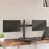  dupla fekete acél monitorállvány VESA 75/100 mm