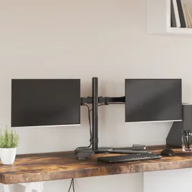  dupla fekete acél monitorállvány VESA 75/100 mm