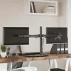  dupla fekete acél monitorállvány VESA 75/100 mm