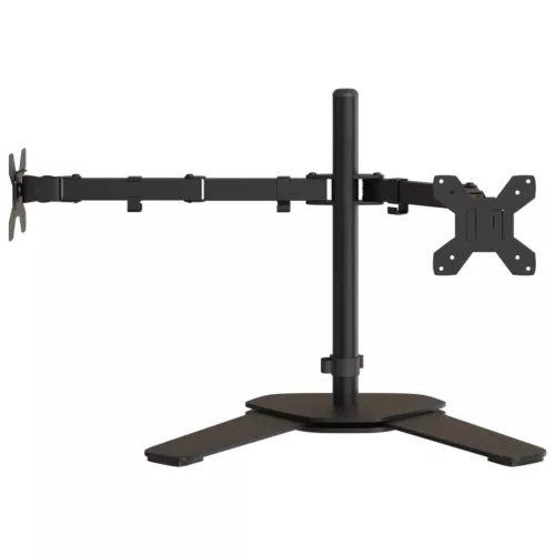  dupla fekete acél monitorállvány VESA 75/100 mm