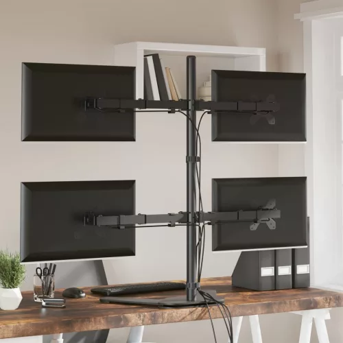  fekete acél monitorállvány VESA 75/100 mm