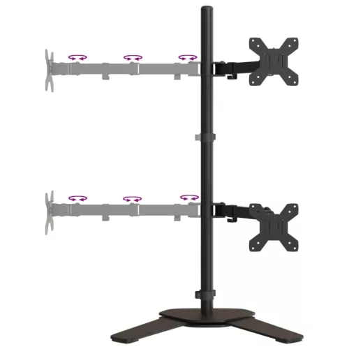  fekete acél monitorállvány VESA 75/100 mm