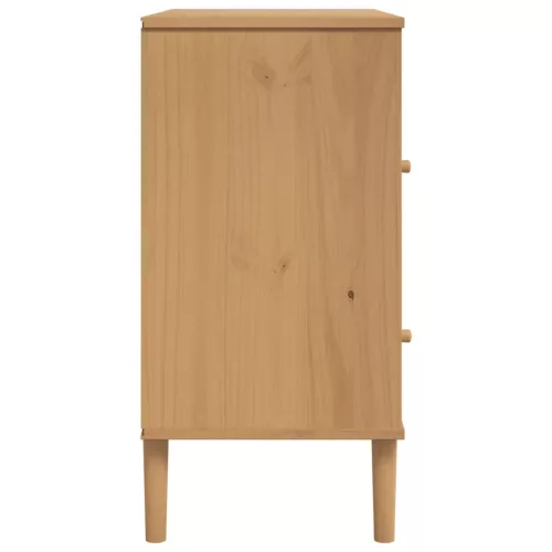  SENJA barna rattanhatású tálalószekrény 80 x 40 x 80 cm