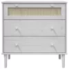  SENJA fehér rattan hatású tömör fenyőfa komód 80 x 40 x 80 cm