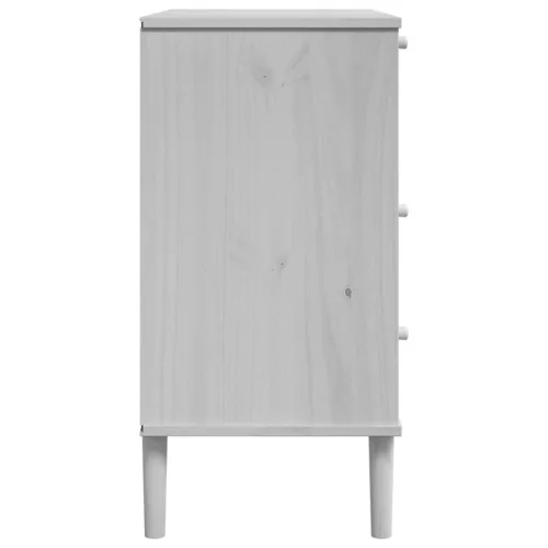  SENJA fehér rattan hatású tömör fenyőfa komód 80 x 40 x 80 cm