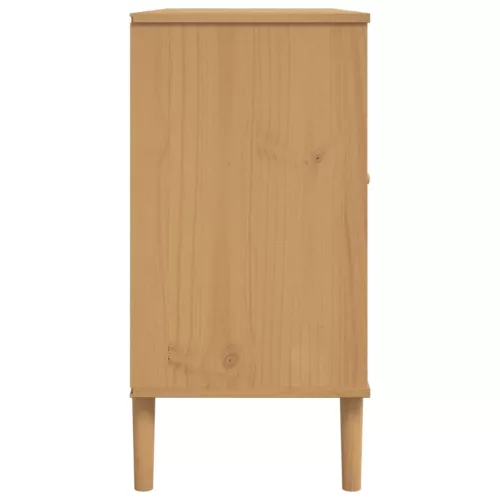  SENJA barna tömör fenyőfa tálalószekrény 112 x 40 x 80 cm