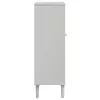  SENJA fehér rattanhatású tömör fa cipőszekrény 59,5x35x107 cm