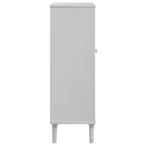  SENJA fehér rattanhatású tömör fa cipőszekrény 59,5x35x107 cm