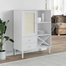    SENJA fehér rattan hatású magasszekrény 90 x 40 x 112 cm