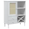  SENJA fehér rattan hatású magasszekrény 90 x 40 x 112 cm