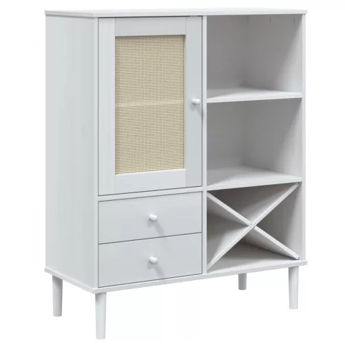  SENJA fehér rattan hatású magasszekrény 90 x 40 x 112 cm