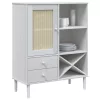  SENJA fehér rattan hatású magasszekrény 90 x 40 x 112 cm