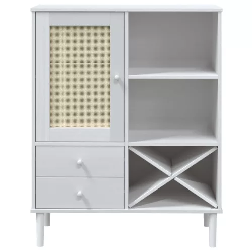  SENJA fehér rattan hatású magasszekrény 90 x 40 x 112 cm