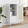  SENJA fehér rattan hatású magasszekrény 90 x 40 x 112 cm