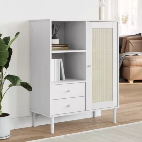    SENJA fehér rattan hatású magasszekrény 90 x 40 x 112 cm