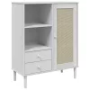  SENJA fehér rattan hatású magasszekrény 90 x 40 x 112 cm