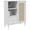  SENJA fehér rattan hatású magasszekrény 90 x 40 x 112 cm