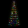 színes LED karácsonyfa zászlórúdra 200 LED 180 cm