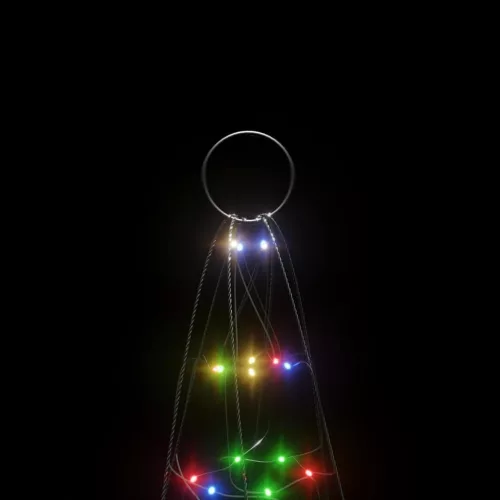  színes LED karácsonyfa zászlórúdra 200 LED 180 cm