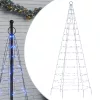  kék LED karácsonyfa zászlórúdra 200 LED 180 cm