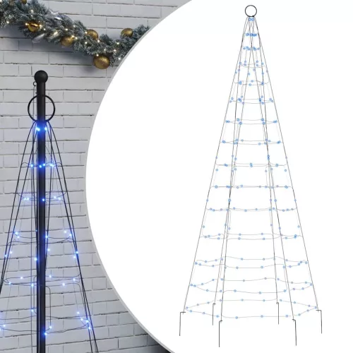  kék LED karácsonyfa zászlórúdra 200 LED 180 cm