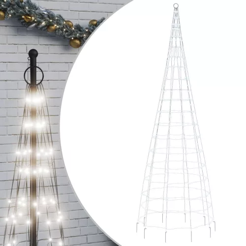  hideg fehér LED karácsonyfa zászlórúdra 550 LED 300 cm