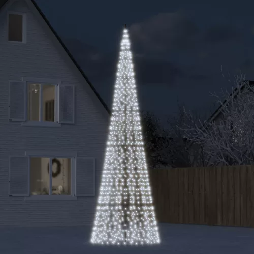 hideg fehér LED karácsonyfa zászlórúdra 1534 LED 500 cm