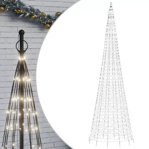  hideg fehér LED karácsonyfa zászlórúdra 1534 LED 500 cm