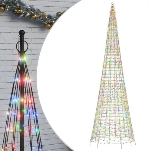  színes LED karácsonyfa zászlórúdra 1534 LED 500 cm