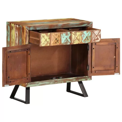  többszínű tömör újrahasznosított fa fiókos szekrény 70x35x70 cm