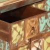  többszínű tömör újrahasznosított fa fiókos szekrény 70x35x70 cm