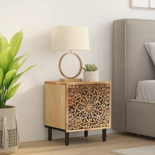  tömör mangófa éjjeliszekrény 40 x 33 x 46 cm 