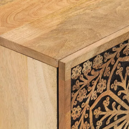  2 db tömör mangófa éjjeliszekrény 40 x 33 x 46 cm