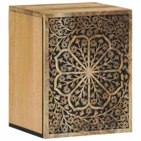    tömör mangófa falra szerelhető fürdőszobaszekrény 38x33x48 cm