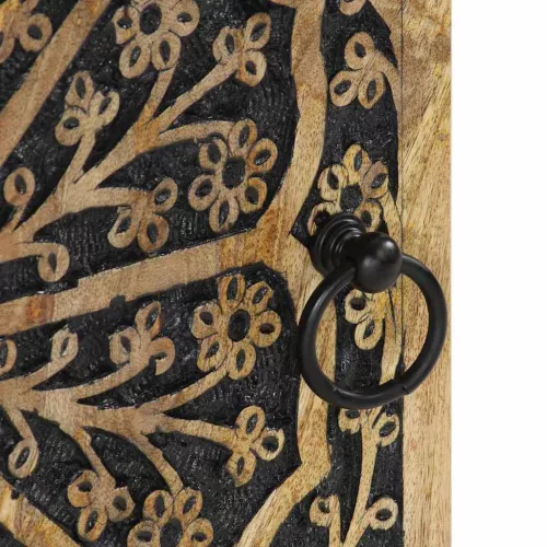  tömör mangófa falra szerelhető fürdőszobaszekrény 38x33x48 cm