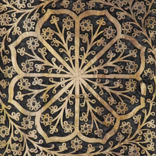  tömör mangófa falra szerelhető fürdőszobaszekrény 38x33x48 cm