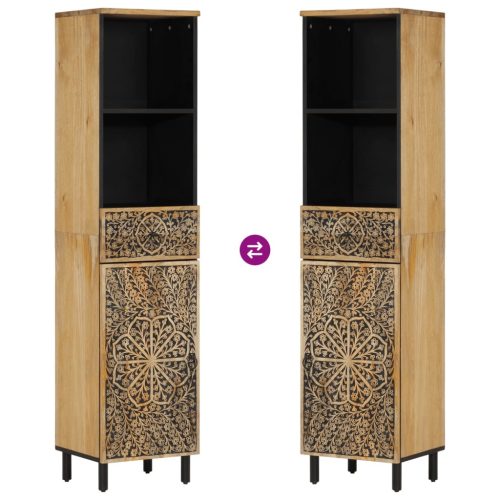  tömör mangófa fürdőszobaszekrény 38 x 33 x 160 cm